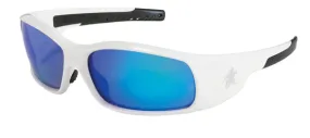 MCR Safety Swagger SR1 White Frame, Blue Dmd Mirror