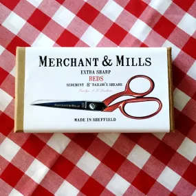 Merchant & Mills, Extra Sharp Tailors Shears, Red Handled 10”