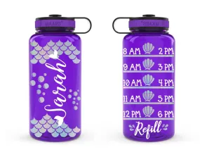 Mermaid Water Tracker, Motivational Fitness Water Bottle, Mermaid Water Bottle, Water Tracker, Water Bottle Tracker, Mermaid Scales Bottle