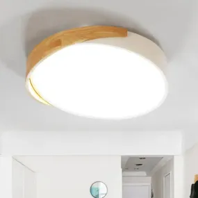 Metal Round Flushmount Macaron LED Ceiling Lamp in Warm/White Light - White Finish