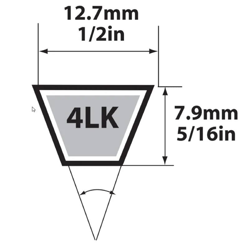 Mitsuboshi Super KB 4LK300 V-Belt 0.5 in. W X 30 in. L For Riding Mowers