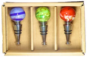 Murano Glass Wine Stoppers (Set of Three)