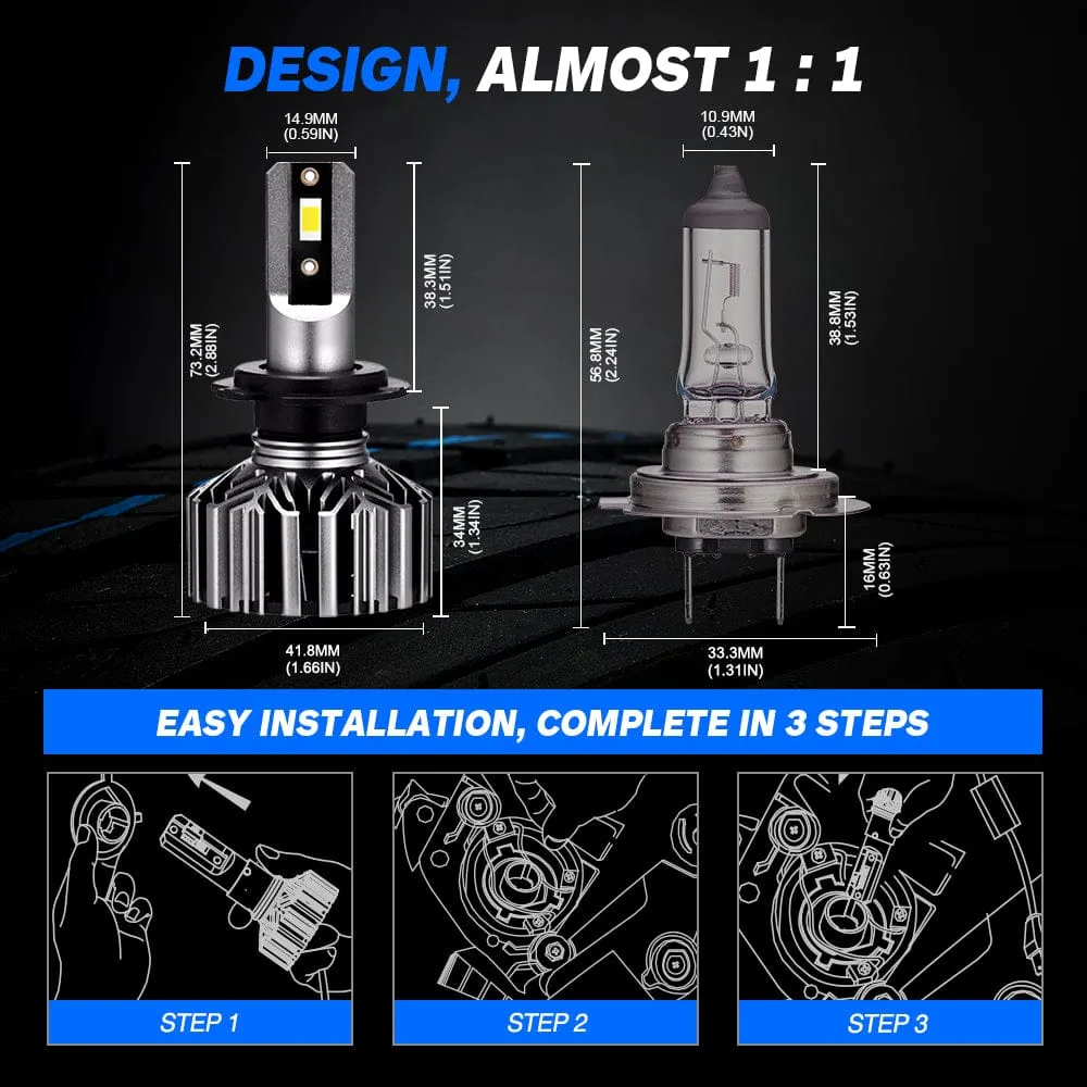 N11 Standard Series | H7 LED Bulbs Cost-Effective 60W 13000LM 6500K White | 2 Bulbs