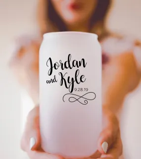 Names and Wedding Date Can Cup