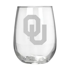 Oklahoma Sooners 17 oz. Stemless Wine Glass