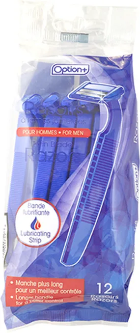 Option : Twin Blade Razors with Lubricating Strip For Men | 12 Razors