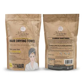 Organic Bamboo Hair Drying Towel - Grey