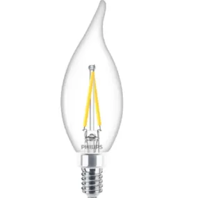 Pack of 3 Philips 40W BA11 E12 Clear LED Dimmable Candle Bulb BA11 E12