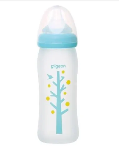 Pigeon Silicone Coating Nursing Bottle 240ml - Tree