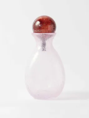 Pink glass carafe