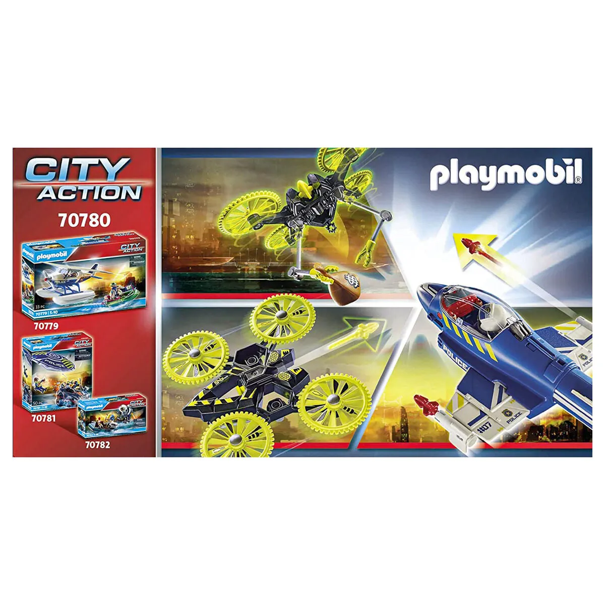 Playmobil City Action Police Jet with Drone Set