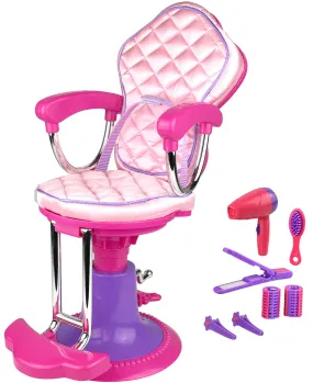 Pretend Play Hair Salon Toy For Girls,  Doll Salon Chair With 8 Doll