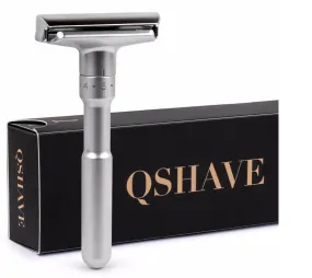 QShave Adjustable Safety Razor, Shaving Mild to Aggressive 1-6 Settings