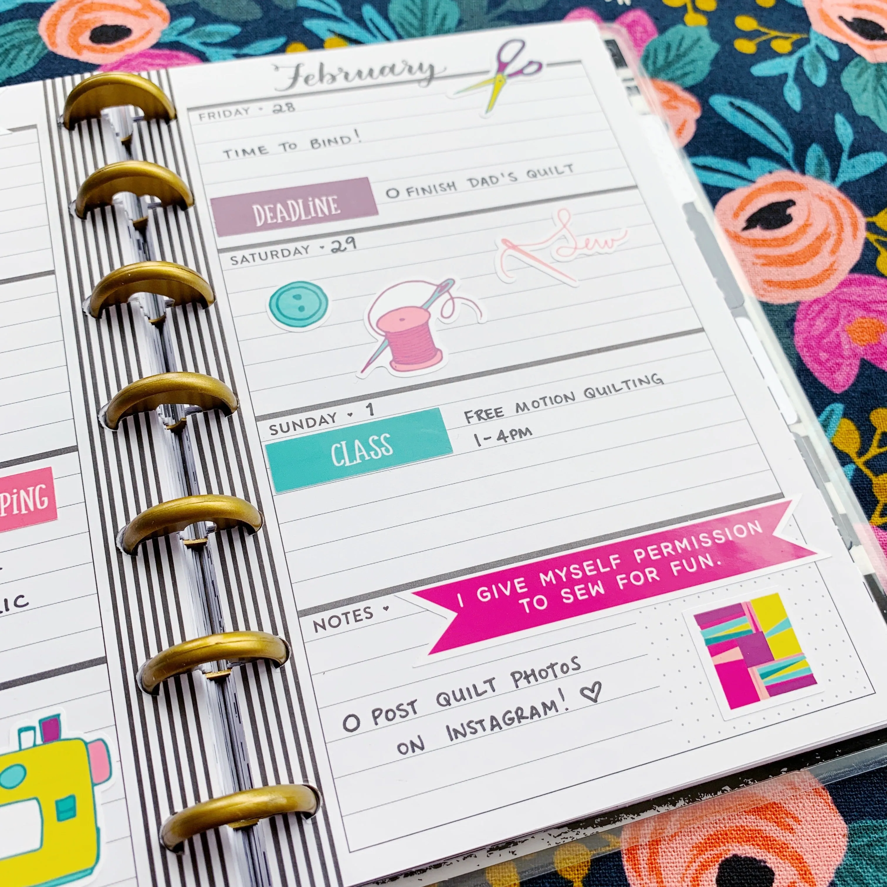 Quilting Planner stickers