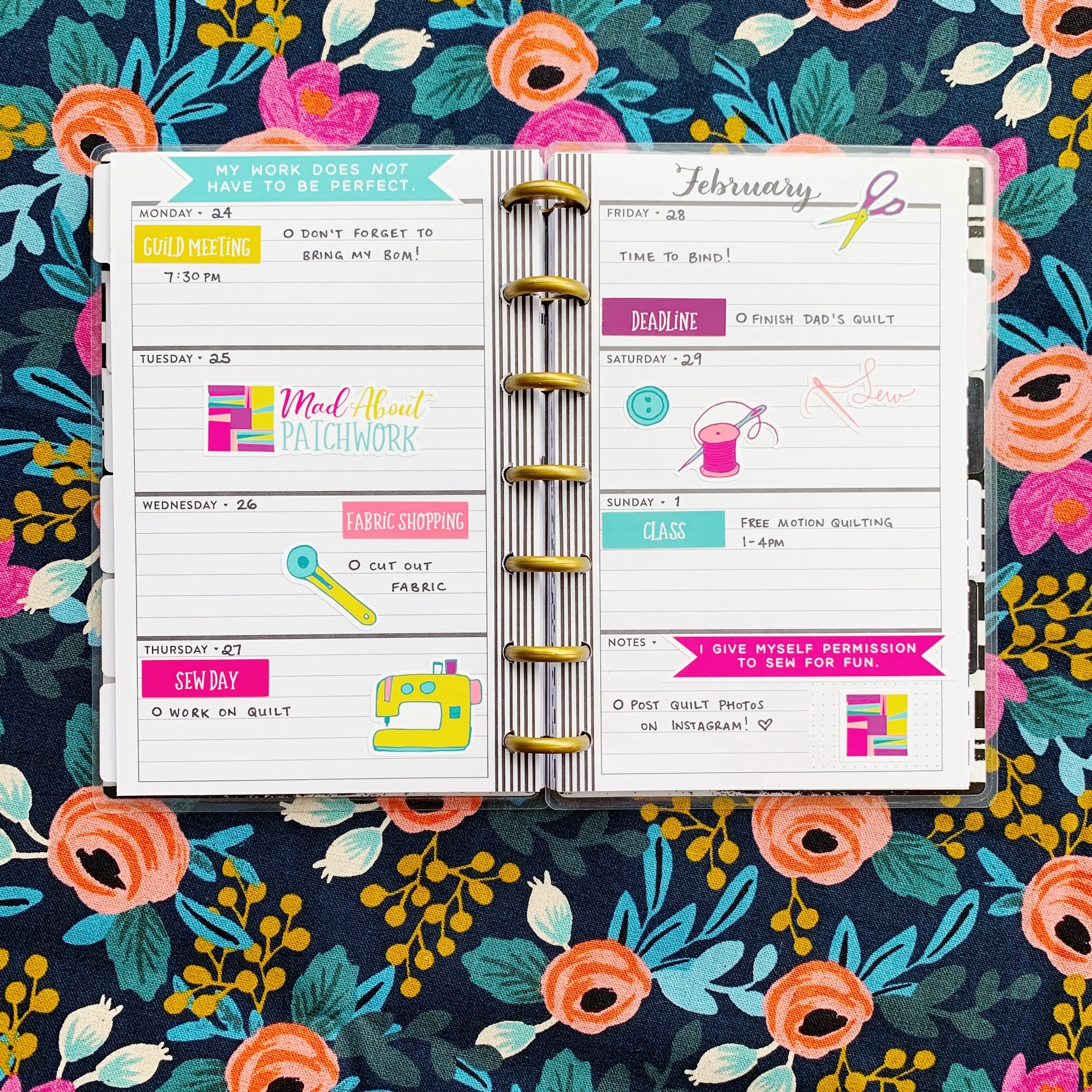 Quilting Planner stickers