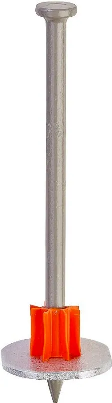 Ramset 1516SDC Washered Pin, 0.145 in Dia Shank, 2-1/2 in L, Metal, Zinc :BX100: QUANTITY: 1