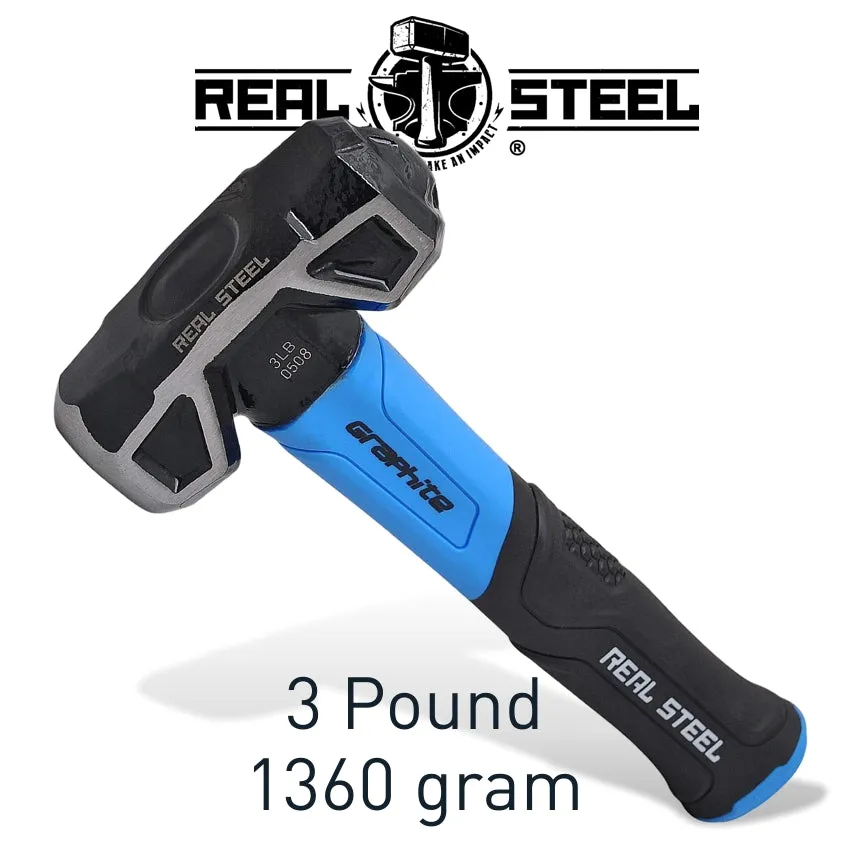 REAL STEEL HAMMER SLEDGE/CROSS STRIKE 1.3KG 3LB GRAPH. HANDLE  REAL STEEL RSH0508