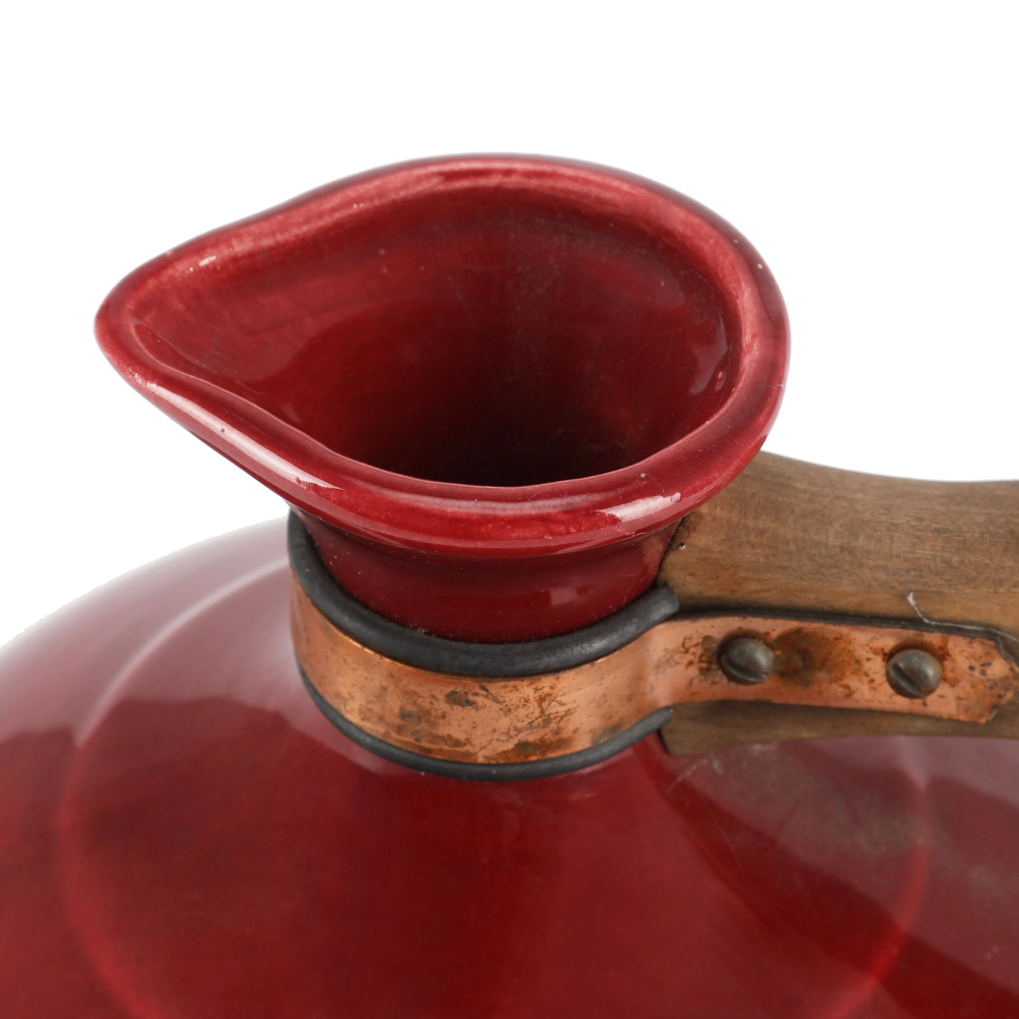 Red Carafe with Wooden Handle