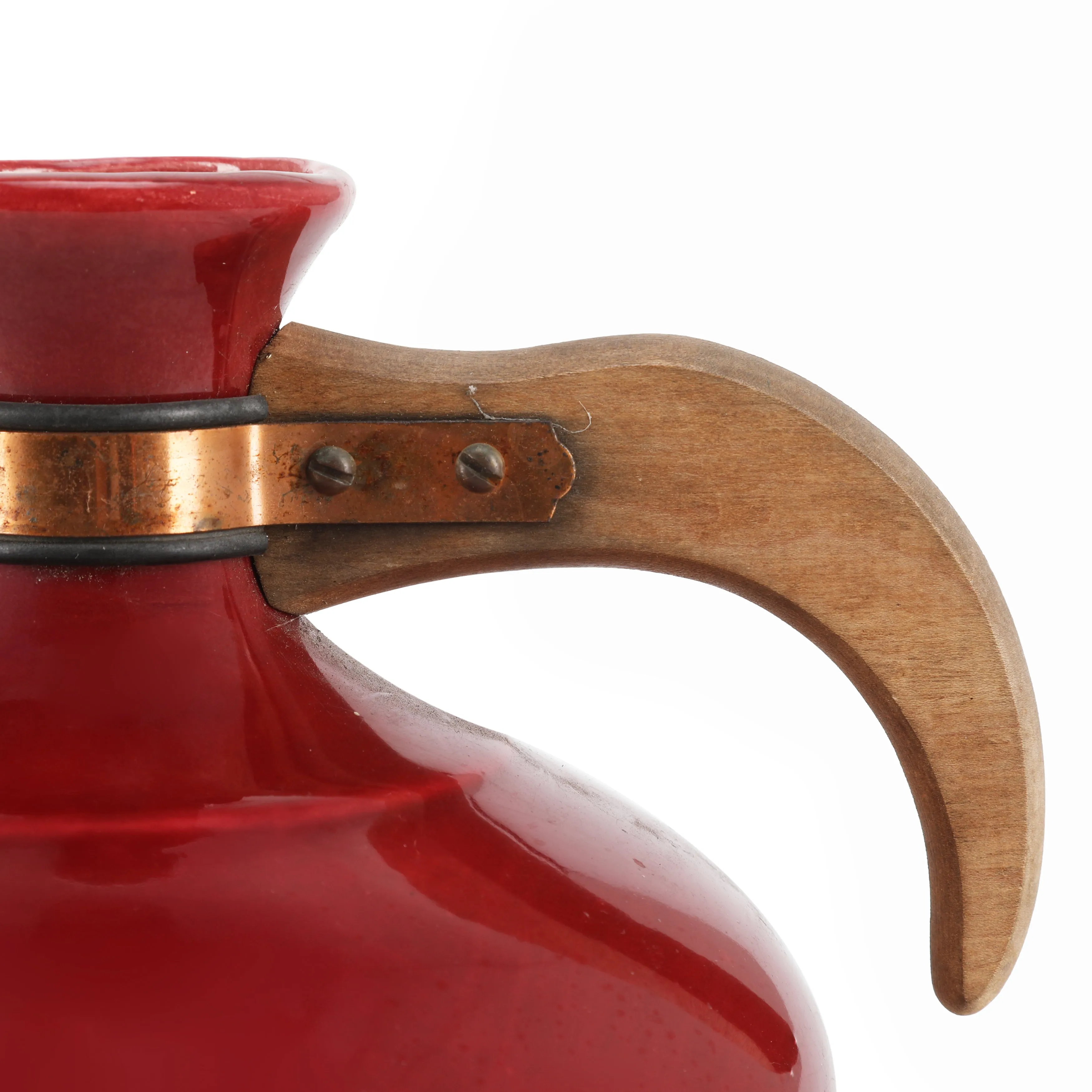 Red Carafe with Wooden Handle