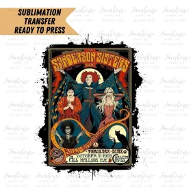 Retro Vintage Hocus Pocus Design  Ready to Press Sublimation Transfer