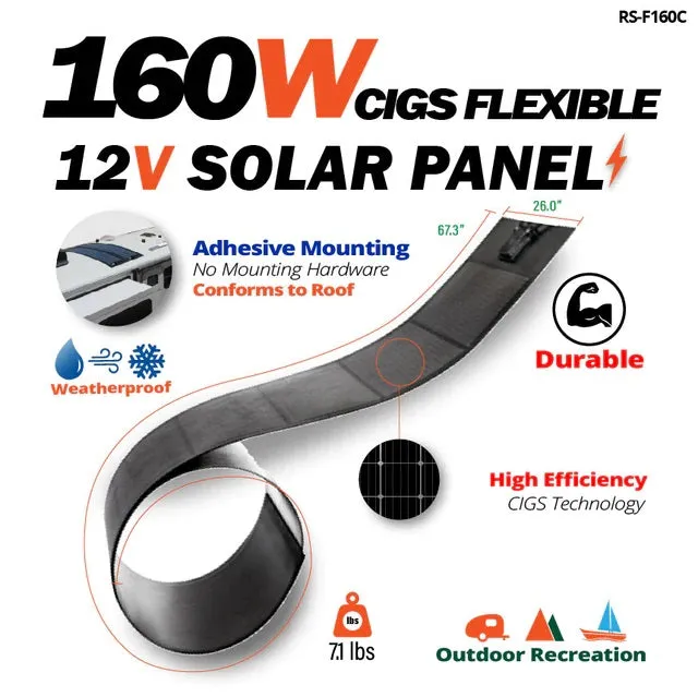 Rich Solar MEGA 160 Watt CIGS Flexible Solar Panel