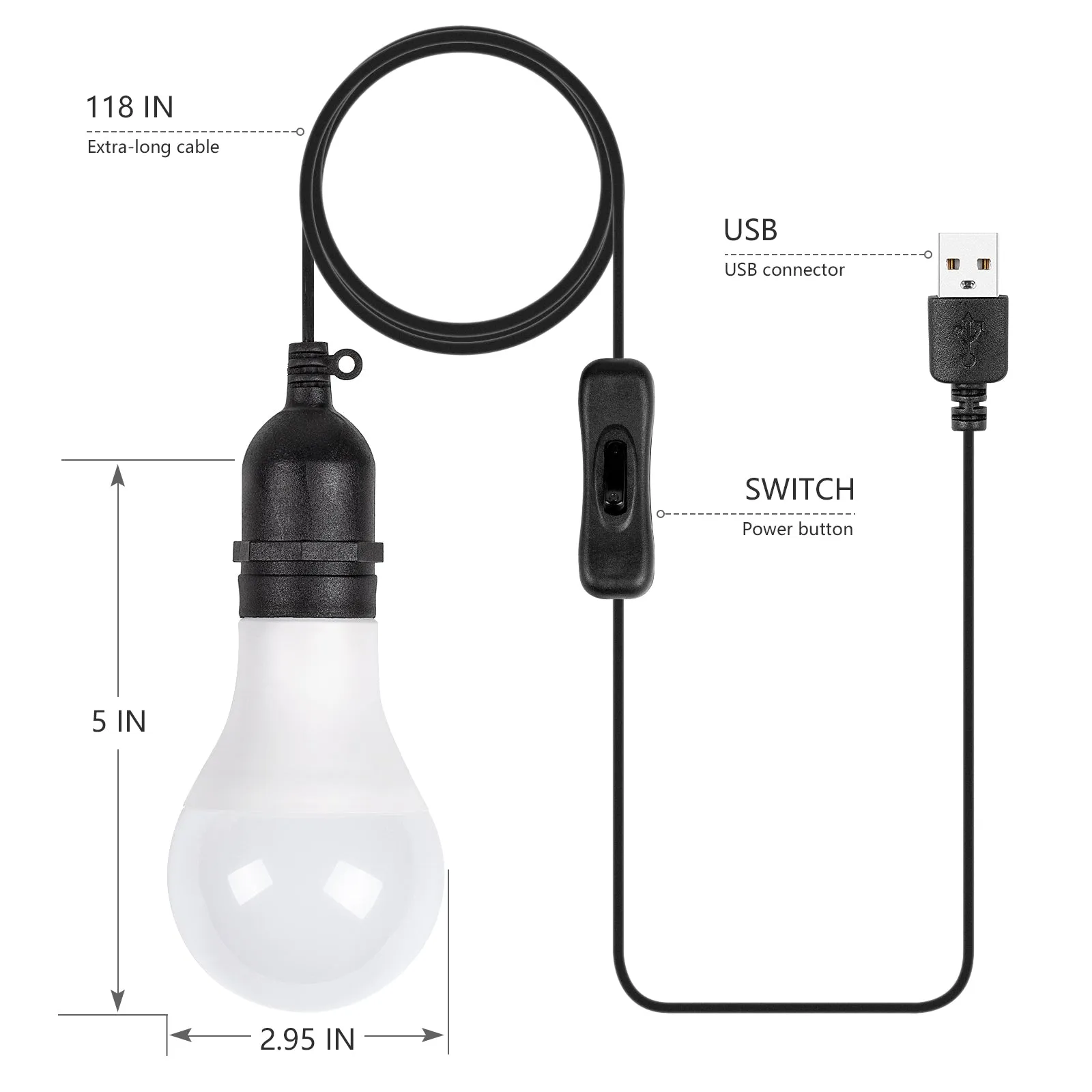 ROCKSOLAR LED Light Bulb DC 5V Portable Light