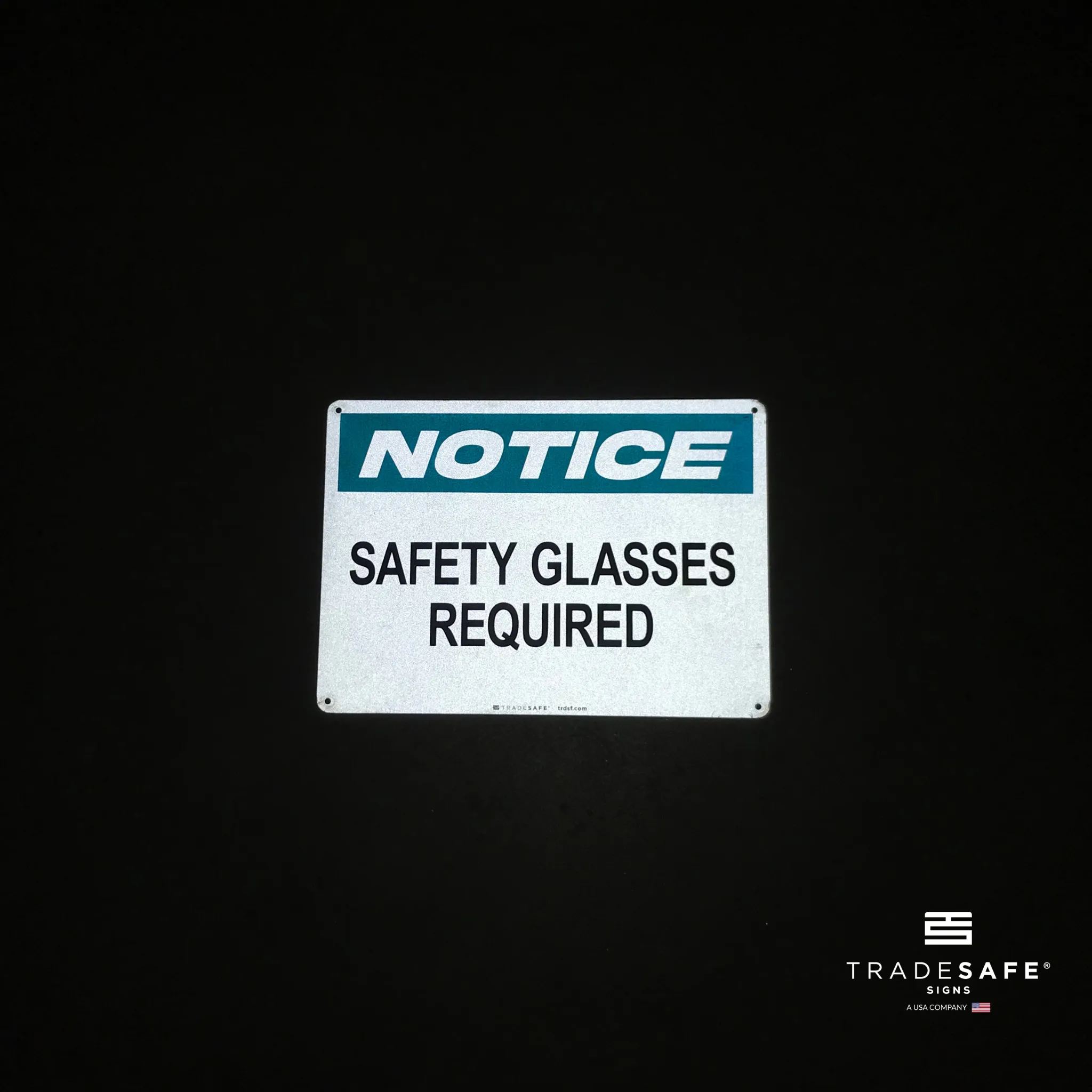 Safety Glasses Required Aluminum Sign