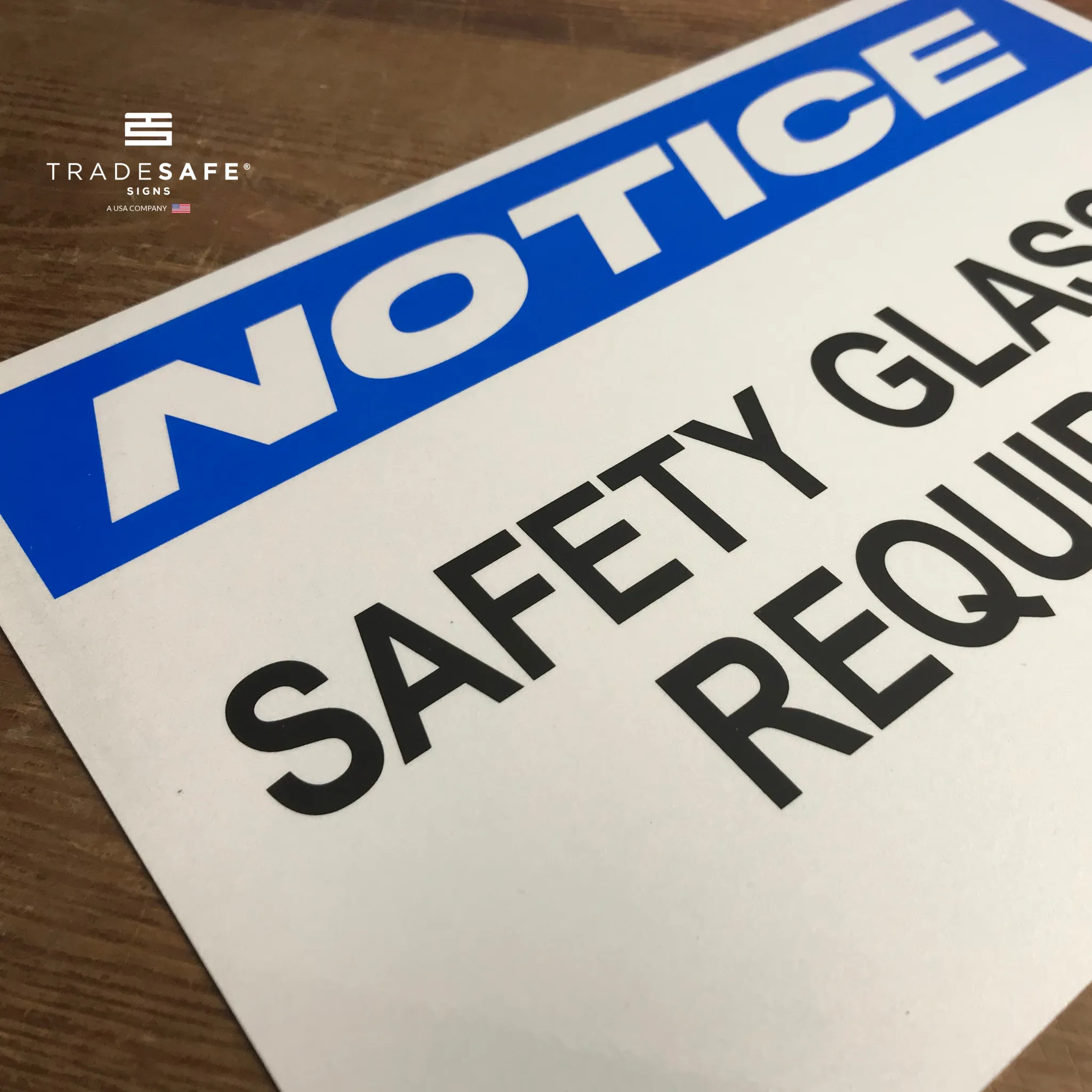 Safety Glasses Required Aluminum Sign