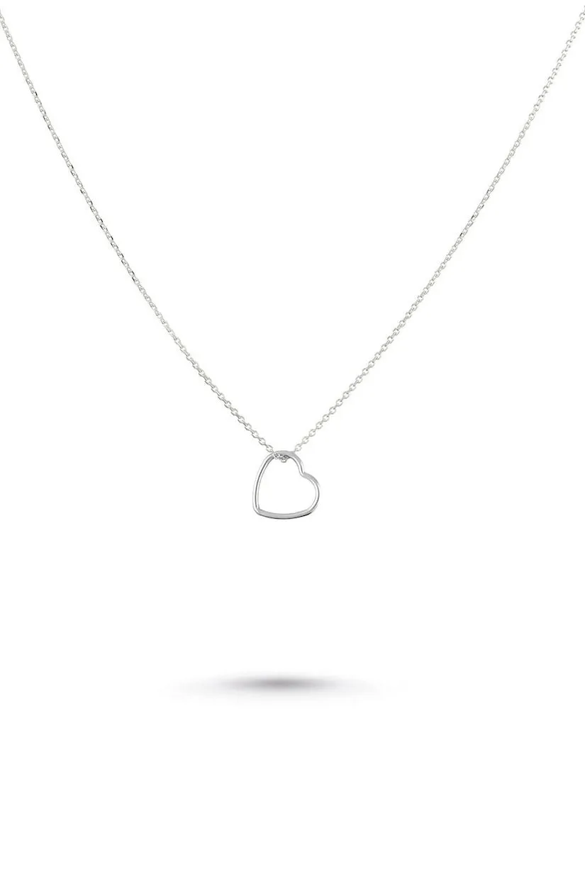 Silver Open Heart Necklace