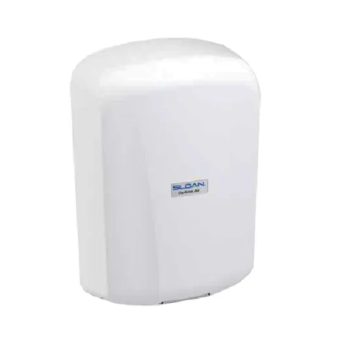 Sloan® Optima® Air EHD-702-PW Hand Dryer - Polished White Epoxy on Zinc Alloy Cover, High Speed, Automatic, Surface-Mounted ADA-Compliant (208V-277V)