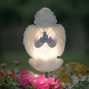 Solar Child Angel Garden Stake in Resin, 5 by 30 Inches