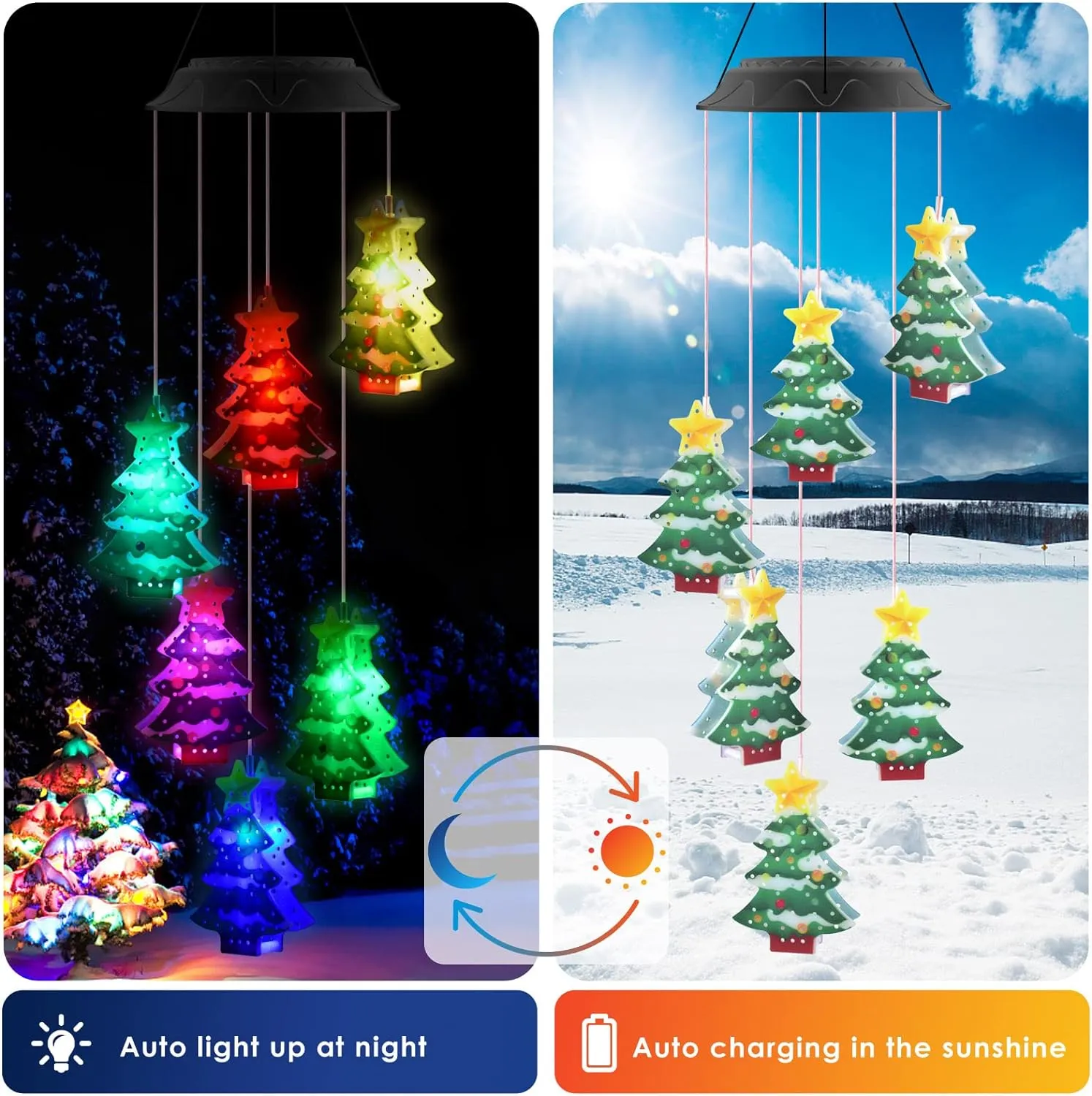 Solar Christmas Tree Christmas Decoration 6 LED #6973