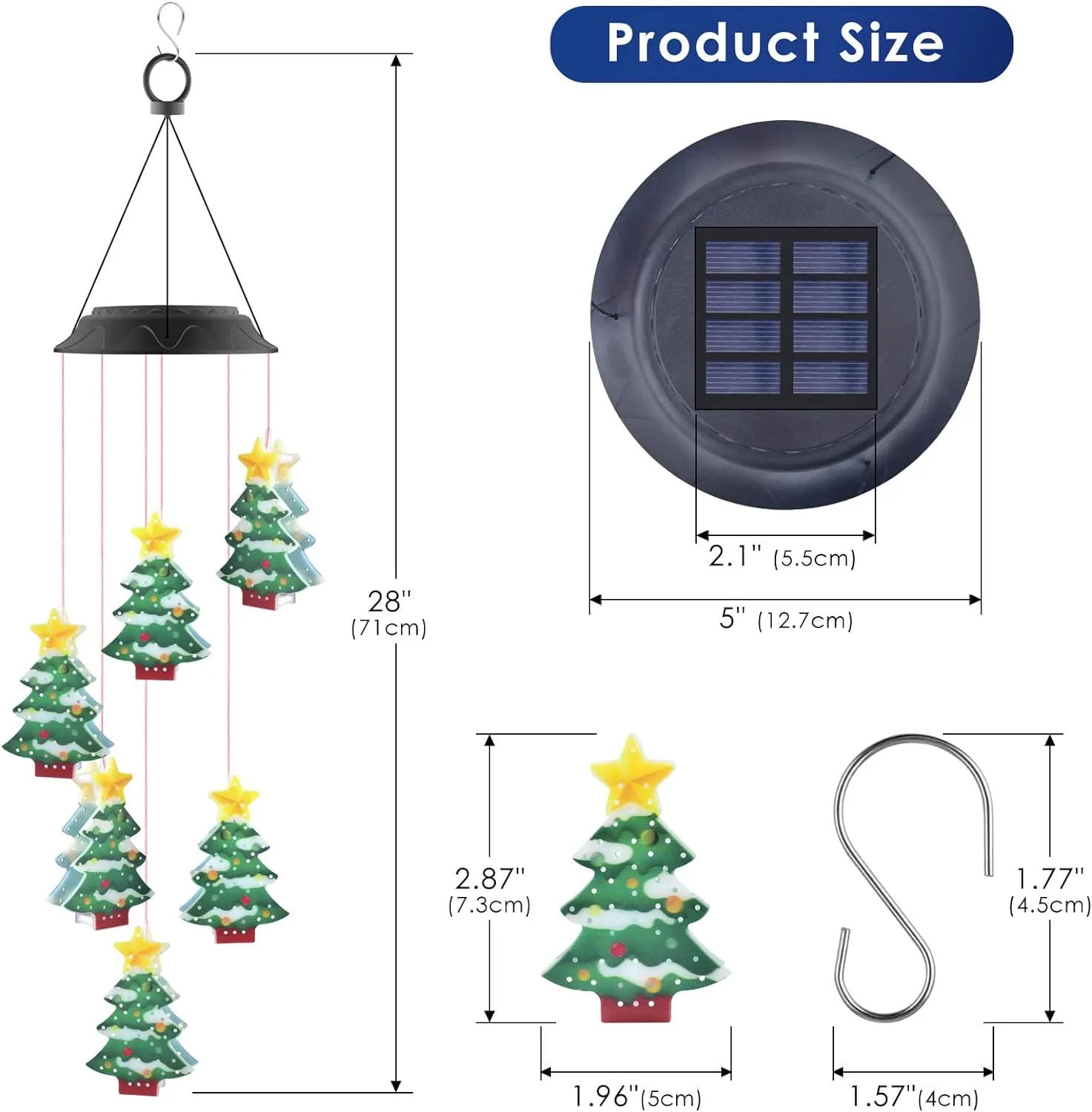 Solar Christmas Tree Christmas Decoration 6 LED #6973