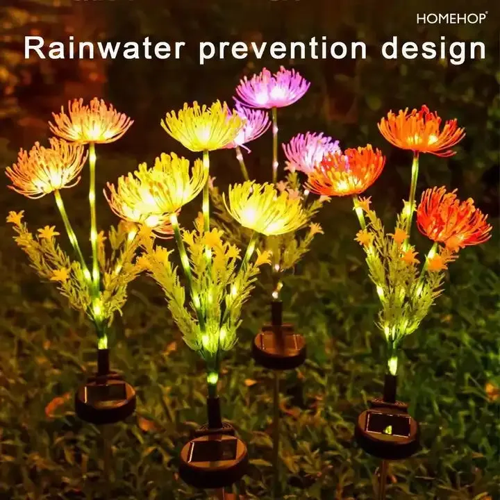 Solar Decorative Flower Lights for Outdoor Gardens Waterproof Flower Lamp with 20 Led for Home Decor, Pathway, Home Decor & Courtyard