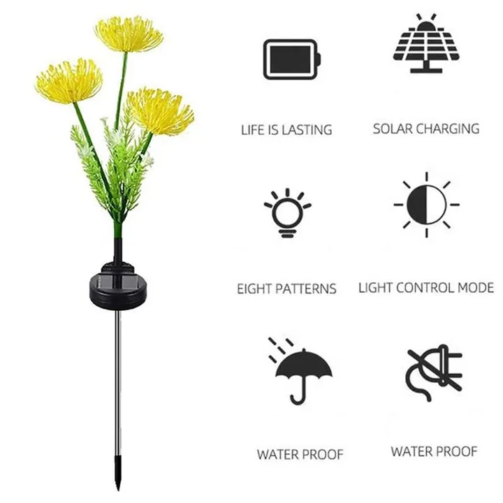 Solar Decorative Flower Lights for Outdoor Gardens Waterproof Flower Lamp with 20 Led for Home Decor, Pathway, Home Decor & Courtyard