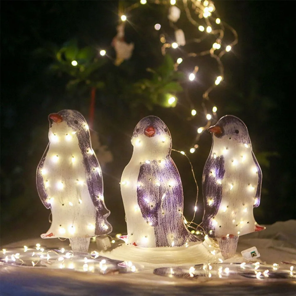 Solar Powered Outdoor 3D Penguin Holiday Decorative Light