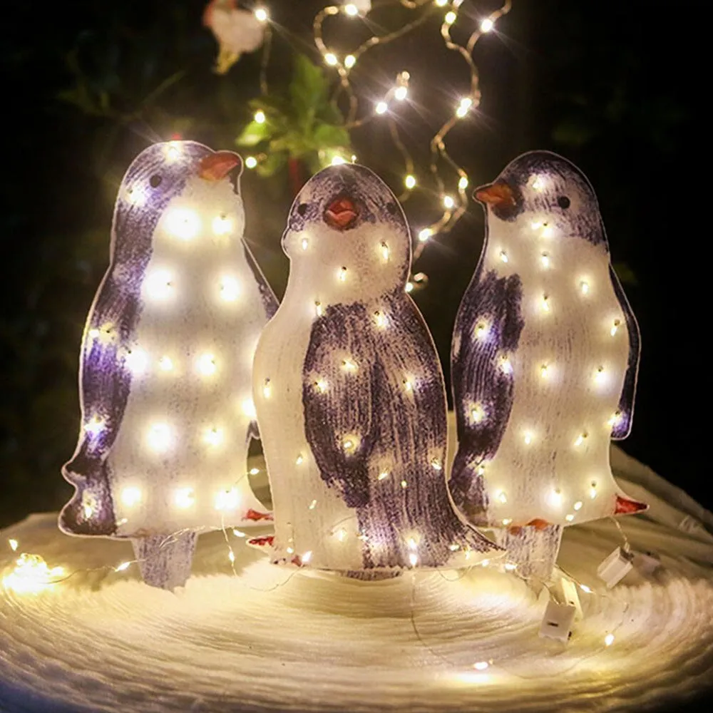 Solar Powered Outdoor 3D Penguin Holiday Decorative Light