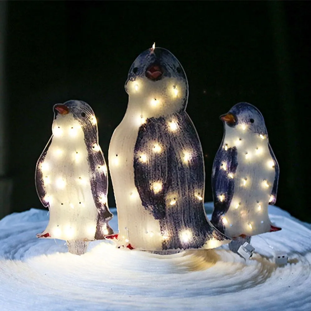 Solar Powered Outdoor 3D Penguin Holiday Decorative Light