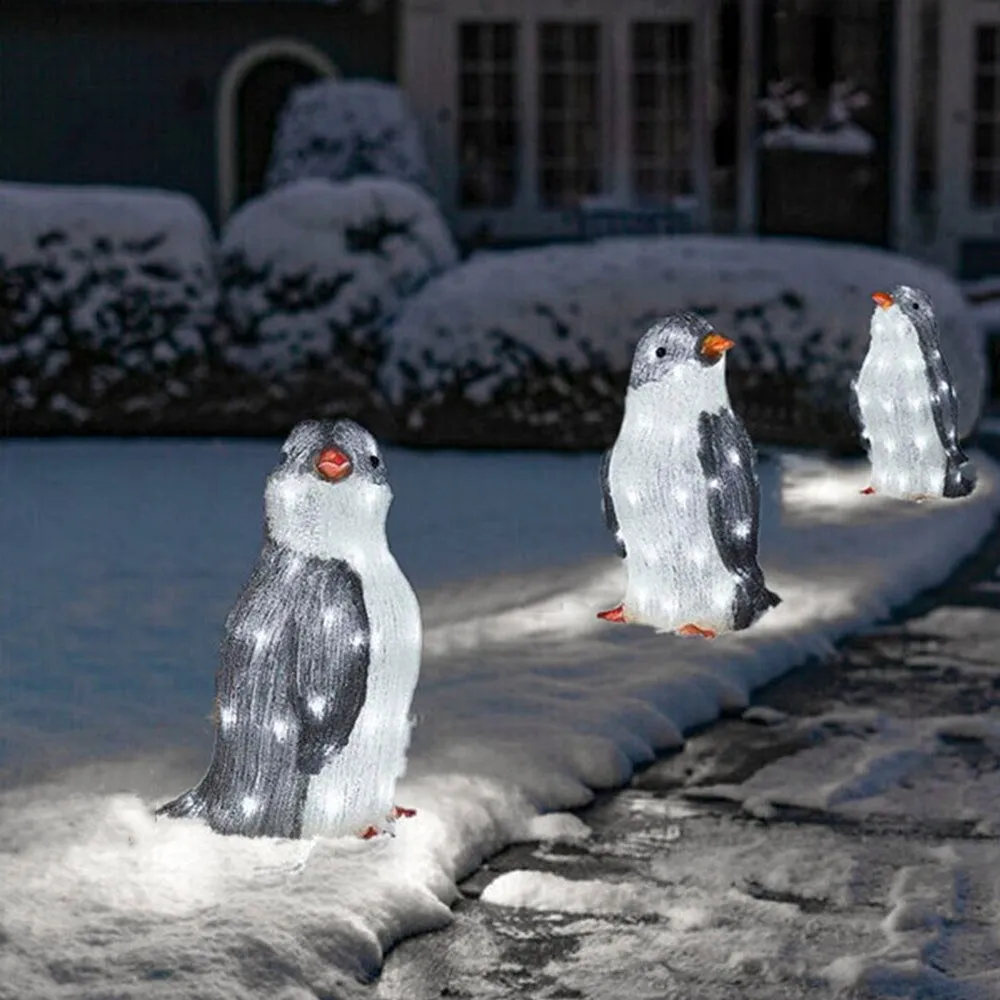 Solar Powered Outdoor 3D Penguin Holiday Decorative Light