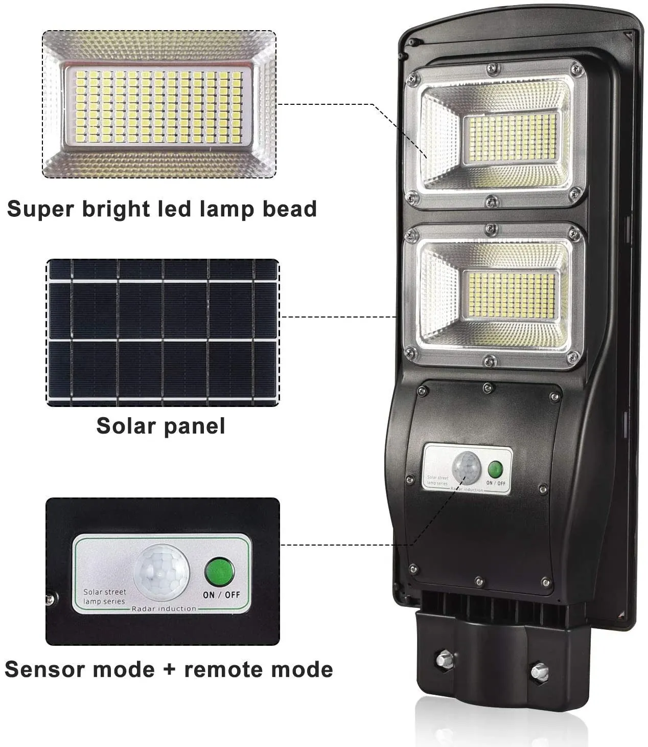 Solar Street Light 40 Watt LED Chip Owl Series Motion Sensor - TTASLM40W