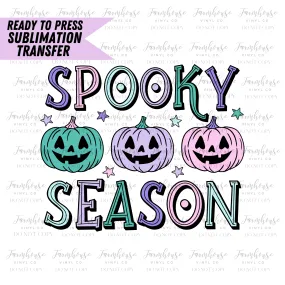 Spooky Season Pumpkin Ready to Press Sublimation Transfer Design