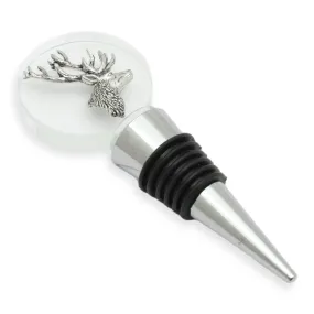 Stag Head Glass Wine Stopper