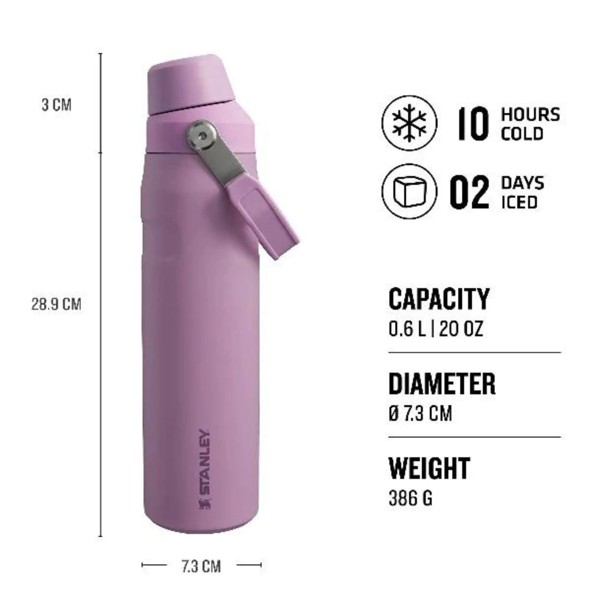 Stanley The IceFlow Fast Flow 0.6L Carry Handle Water Bottle