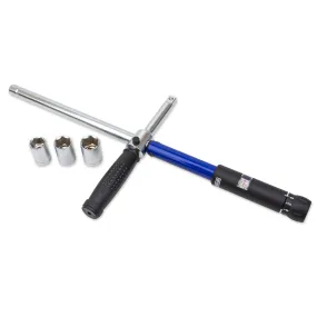 TGR 1/2” Dr Cross Type Lug Nut Torque Wrench 70-170 NM Micro-Adjustment (17, 19, 21 mm Sockets)