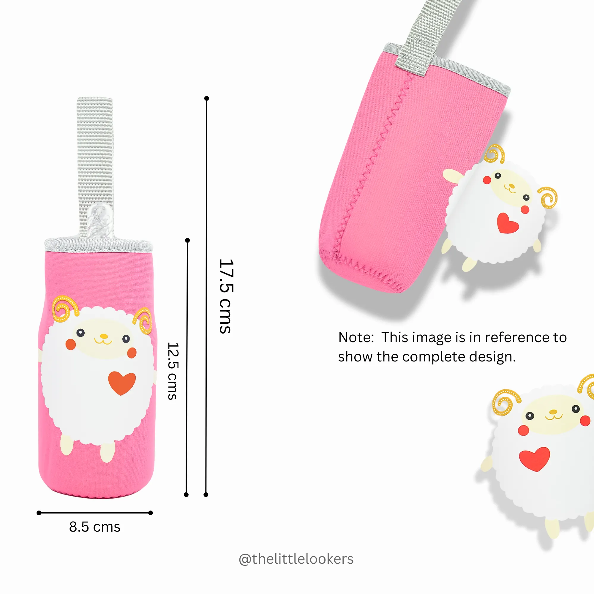 THE LITTLE LOOKERS Cute Animated Patterned Soft Stretchable Baby Feeding Bottle Cover with Easy to Hold Strap for 120ml, 150ml, 240ml