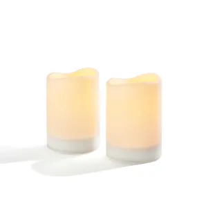 Thea Solar Powered Candles, Set of Two, 4"x 6"