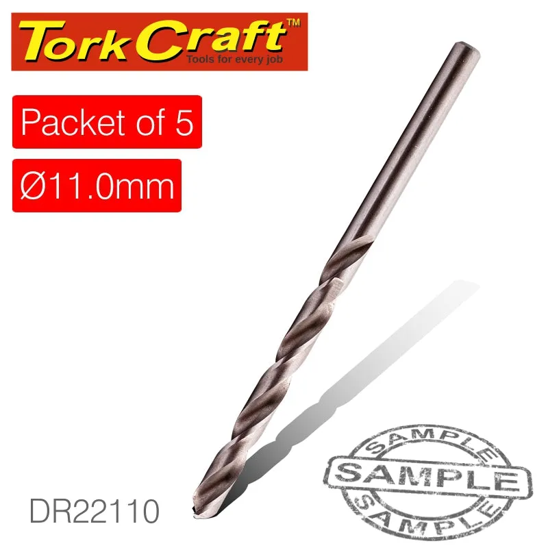 TORK CRAFT DRILL HSS 11.0MM 135DEG 5 PACK INDUSTRIAL BIT DR22110