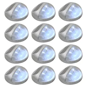 vidaXL Outdoor Solar Wall Lamps LED 12 pcs Round Silver