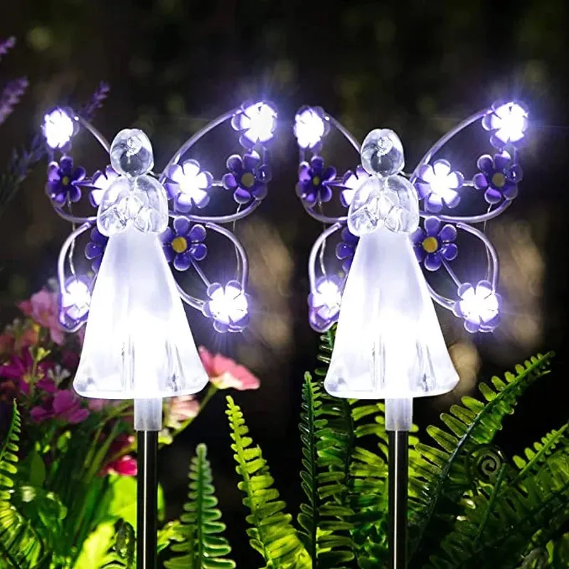 Waterproof solar powered angel light