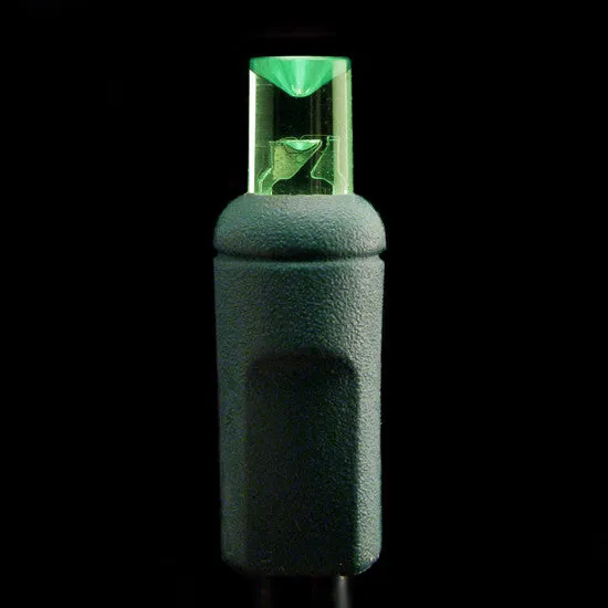 Wide Angle LED Battery Lights - 20 count - Green - Green Wire